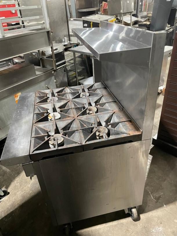 Southbend Commercial Stainless Steel Natural Gas Powered 6 Burner Range/Oven Combo! With Back Splash & Overhead Salamander Shelf! With Wired Oven Racks! Model: X366D! On Casters! - Image 12 of 12