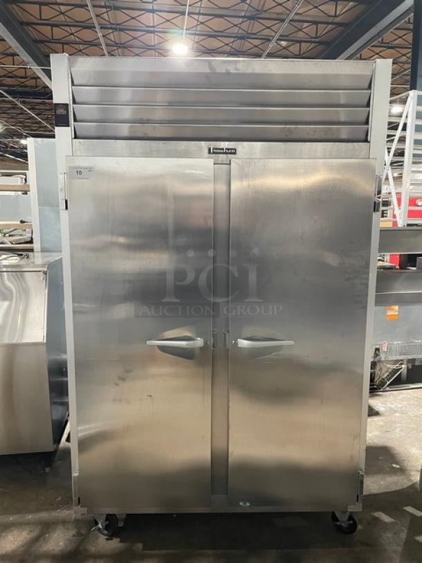 Traulsen G-Series Commercial Stainless Steel Solid 2 Door Reach In Refrigerator! Energy Star Certified! With Poly Coated Wire Racks! Model: G20010 SN: T33391I06! 115V 1 Phase! On Casters! - Image 1 of 10
