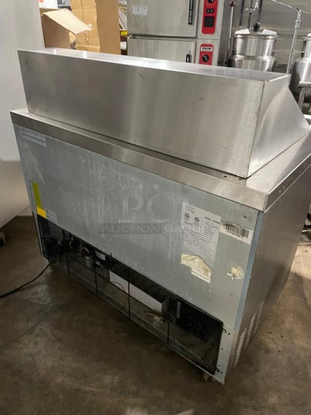 Kool-It Ikon Series Commercial Stainless Steel 2 Door Refrigerated Bain Marie Style Mega Top Salad/Sandwich Prep Table! With Removable Cutting Board! With Poly Coated Wire Racks! Model: KSP48M SN: KSP48M9084177! 115V 1 Phase! On Casters! - Image 3 of 10