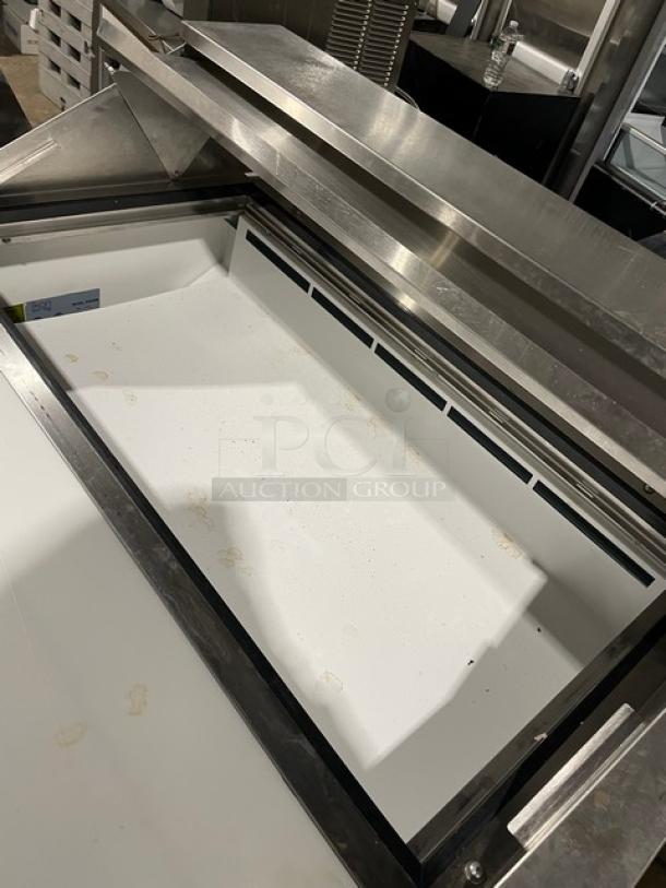 Kool-It Ikon Series Commercial Stainless Steel 2 Door Refrigerated Bain Marie Style Mega Top Salad/Sandwich Prep Table! With Removable Cutting Board! With Poly Coated Wire Racks! Model: KSP48M SN: KSP48M9084177! 115V 1 Phase! On Casters! - Image 5 of 10