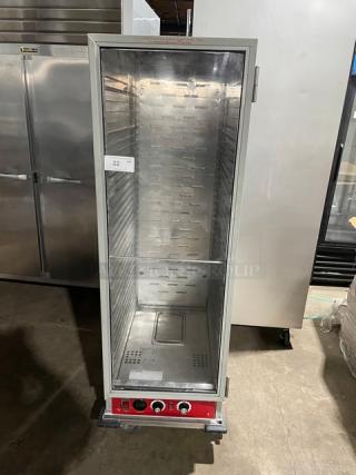 Avantco Commercial Stainless Steel Electric Powered Full Size Insulated Heated Holding/Proofing Cabinet! With Clear Door! With Built In Pan Slides! Model: 177HPU1836 SN: 201805-01753! 120V! On Casters!