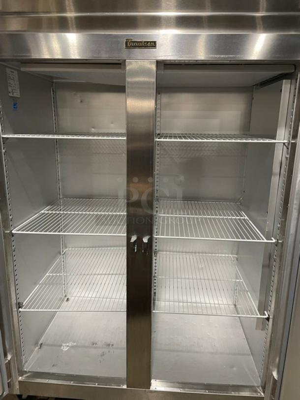 Traulsen G-Series Commercial Stainless Steel Solid 2 Door Reach In Freezer! Energy Star Certified! With Poly Coated Wire Racks! Model: G22010 SN: T26007K12! 115V 1 Phase! On Casters! - Image 5 of 10