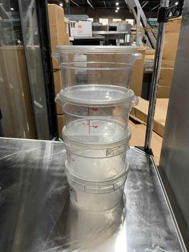 Cambro Commercial Clear Polycarbonate 2 Qt. Food Storage Containers! With Handles & Covers! Model: RFSCW2! 4X Your Bid! - Image 2 of 8