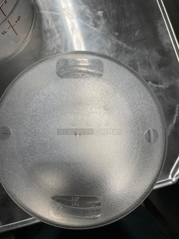 Cambro Commercial Clear Polycarbonate 2 Qt. Food Storage Containers! With Handles & Covers! Model: RFSCW2! 4X Your Bid! - Image 8 of 8