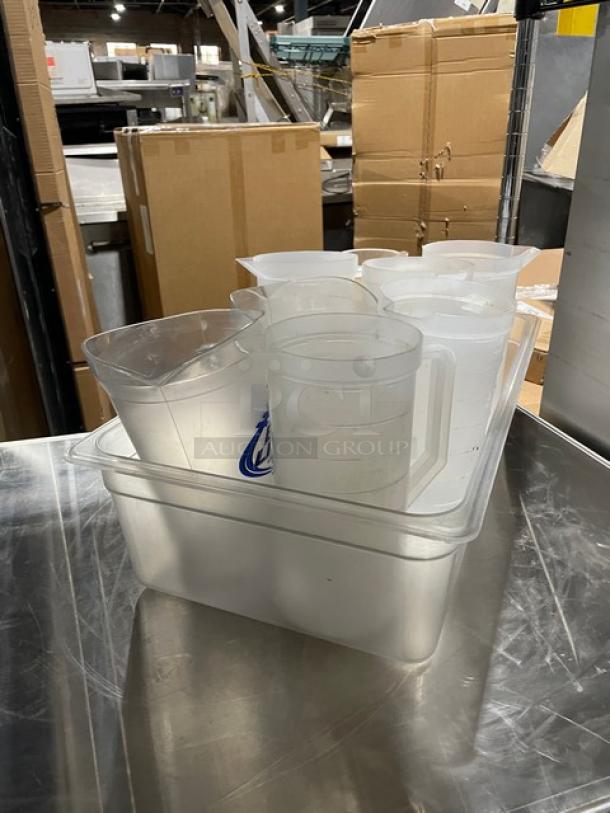 Lot Of Commercial Clear Polycarbonate Beverage Pitchers! ALL ONE MONEY! - Image 2 of 10