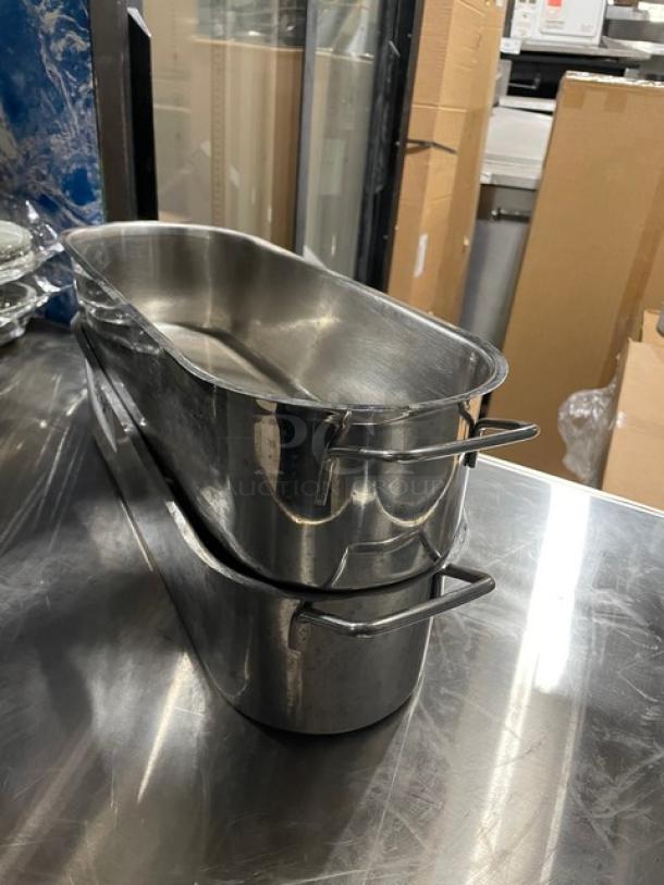 Commercial Stainless Steel Oval Serving Pan/Tub! With Handles! 2X Your Bid! - Image 2 of 7