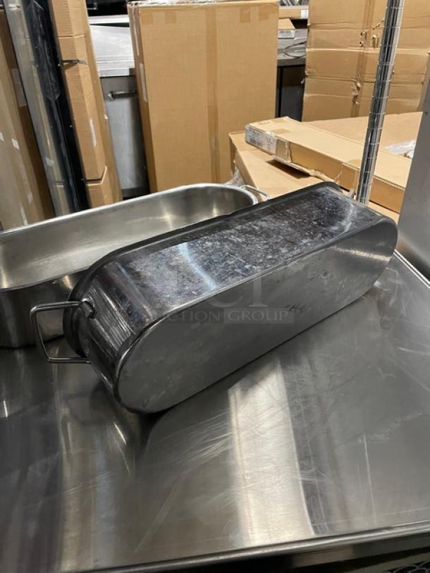 Commercial Stainless Steel Oval Serving Pan/Tub! With Handles! 2X Your Bid! - Image 5 of 7