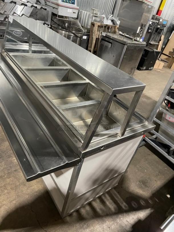 Atlas Metal Custom Buffet Style Commercial Stainless Steel Electric Powered 4-Well Hot Food Steamtable! With Serve Over Sneeze Guard & Folding Tray Slide! Model: WIH-D&M-4 SN: 5106-99! 208V 1 Phase! On Casters! - Image 2 of 11