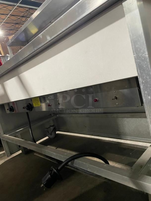 Atlas Metal Custom Buffet Style Commercial Stainless Steel Electric Powered 4-Well Hot Food Steamtable! With Serve Over Sneeze Guard & Folding Tray Slide! Model: WIH-D&M-4 SN: 5106-99! 208V 1 Phase! On Casters! - Image 10 of 11