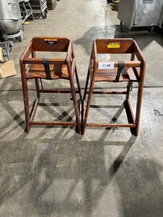 Commercial Wooden Style Stackable Highchairs! 2X Your Bid!