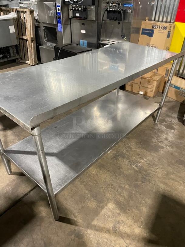Commercial Stainless Steel Worktop Table! With Single Undershelf! With Up Turned Back Splash! On Legs! - Image 3 of 8
