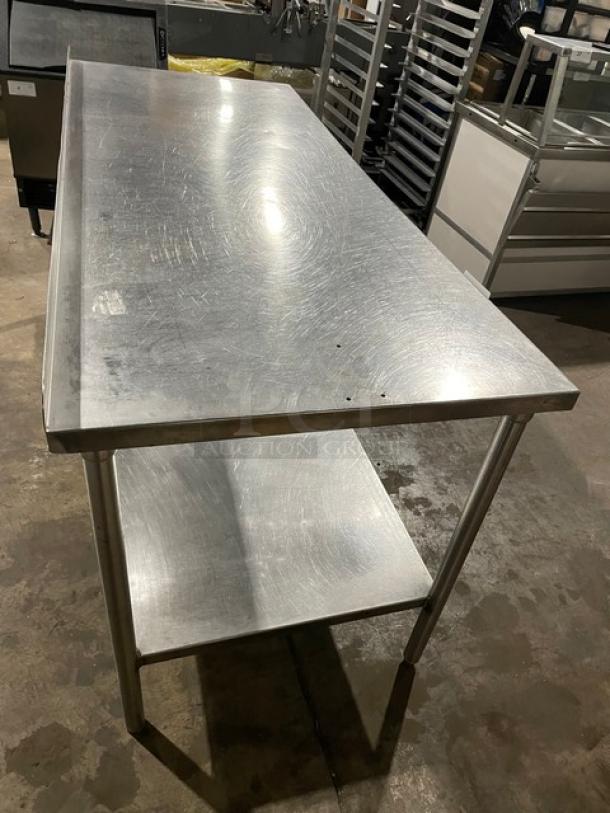 Commercial Stainless Steel Worktop Table! With Single Undershelf! With Up Turned Back Splash! On Legs! - Image 4 of 8
