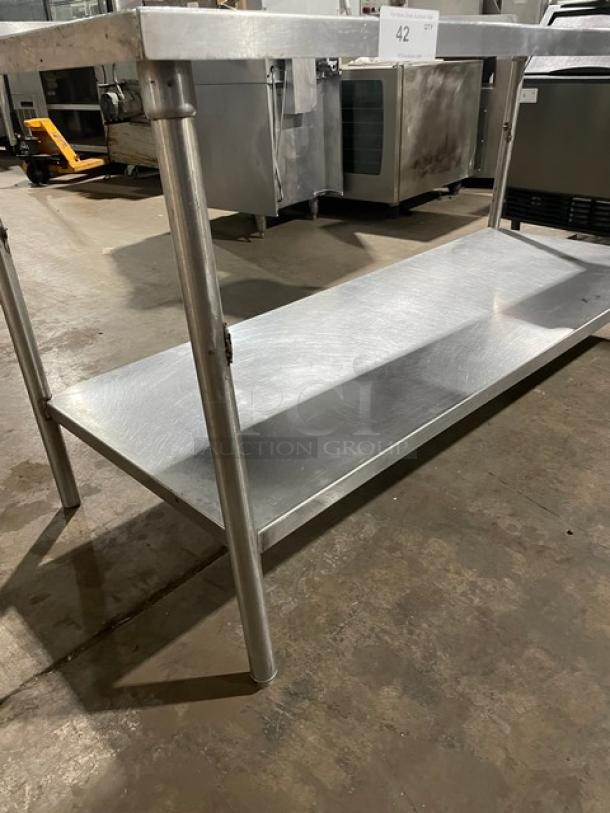 Commercial Stainless Steel Worktop Table! With Single Undershelf! With Up Turned Back Splash! On Legs! - Image 6 of 8