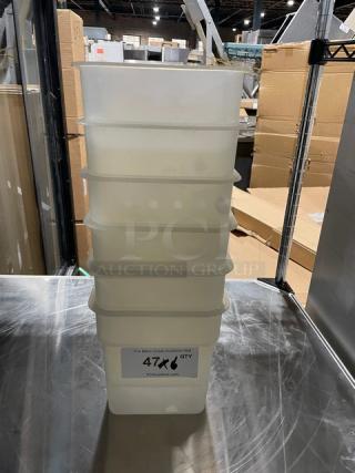 Commercial White Polycarbonate Food Storage Containers! 6X Your Bid!
