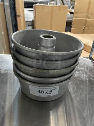 Commercial Round Tube/Bundt Cake Ring-Mold Baking Pans! 5X Your Bid!