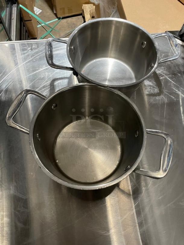 Commercial Stainless Steel Heavy Duty 3 Qt. Clad Server Pots! With Handles! 2X Your Bid! - Image 4 of 7