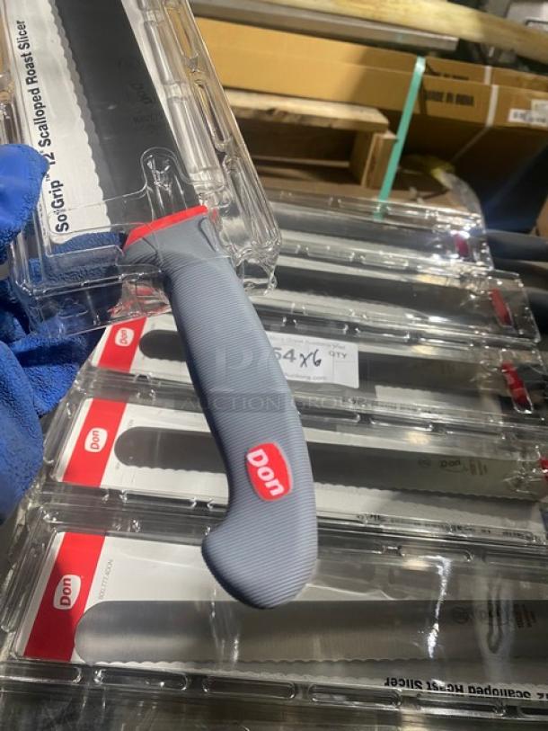 NEW! Don Commercial SofGrip 12" Scalloped Roast Slicer Knives! 6X Your Bid! - Image 6 of 7