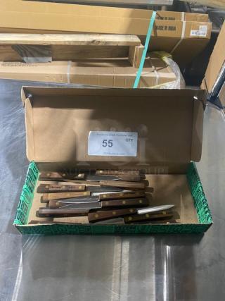 NEW! Dexter Russell Commercial Traditional Style Spear Point Paring Knives! With Wooden Handles! Model: 8259! ALL ONE MONEY!