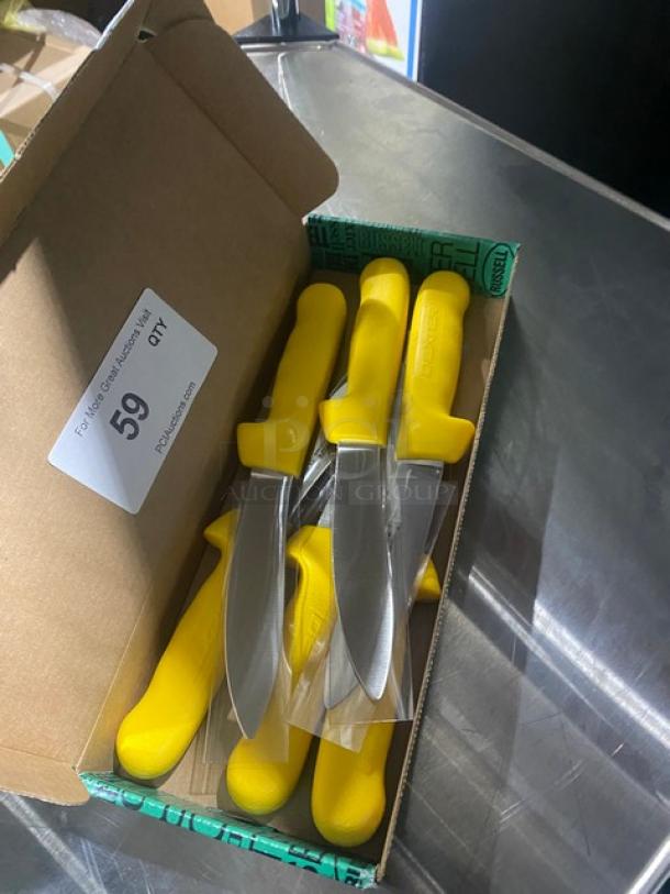 NEW! Dexter Russell Dexter Sani-Safe Series Commercial Stainless Steel 5-1/4" Sheep/Lamb Skinner! With Yellow Grip Handles! Model: SL12-51/4! 6X Your Bid! - Image 3 of 7