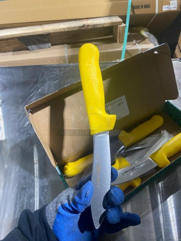 NEW! Dexter Russell Dexter Sani-Safe Series Commercial Stainless Steel 5-1/4" Sheep/Lamb Skinner! With Yellow Grip Handles! Model: SL12-51/4! 6X Your Bid! - Image 4 of 7