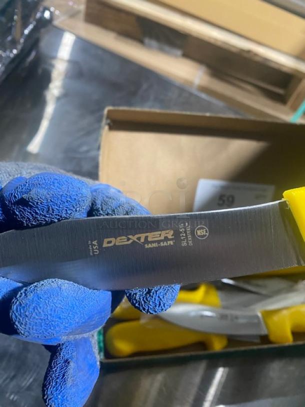 NEW! Dexter Russell Dexter Sani-Safe Series Commercial Stainless Steel 5-1/4" Sheep/Lamb Skinner! With Yellow Grip Handles! Model: SL12-51/4! 6X Your Bid! - Image 5 of 7
