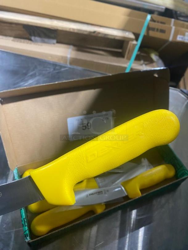 NEW! Dexter Russell Dexter Sani-Safe Series Commercial Stainless Steel 5-1/4" Sheep/Lamb Skinner! With Yellow Grip Handles! Model: SL12-51/4! 6X Your Bid! - Image 6 of 7