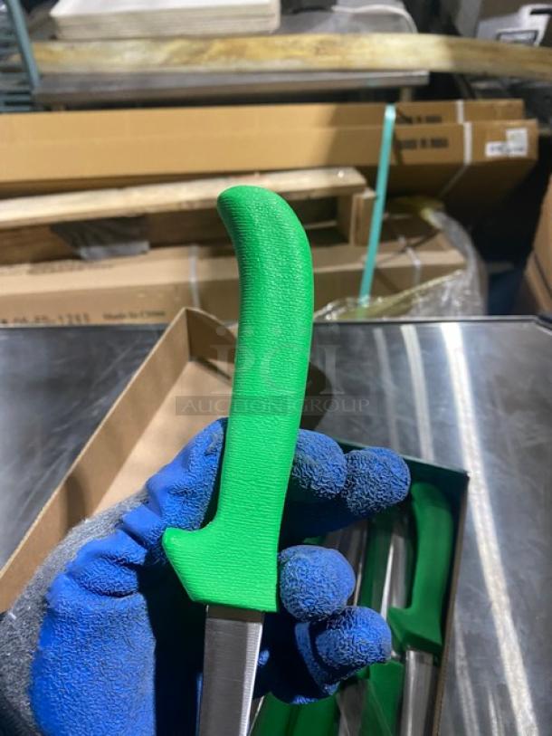 NEW! Dexter Russell Sani-Safe Series Commercial Stainless Steel 4-1/2" Utility/Deboning Poultry Knives! With Green Grip Handle! Model: 11213G! 12X Your Bid! - Image 7 of 8