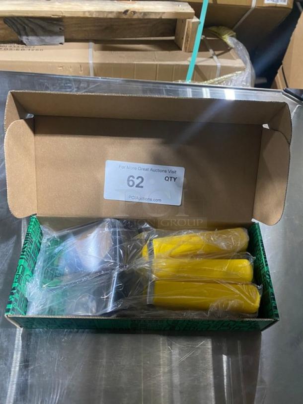 NEW! Dexter Russell Sani-Safe Series Commercial Stainless Steel 4"x3" Hamburger Turner! With Yellow Grip Handle! Model: S286-4! 6X Your Bid! - Image 1 of 10