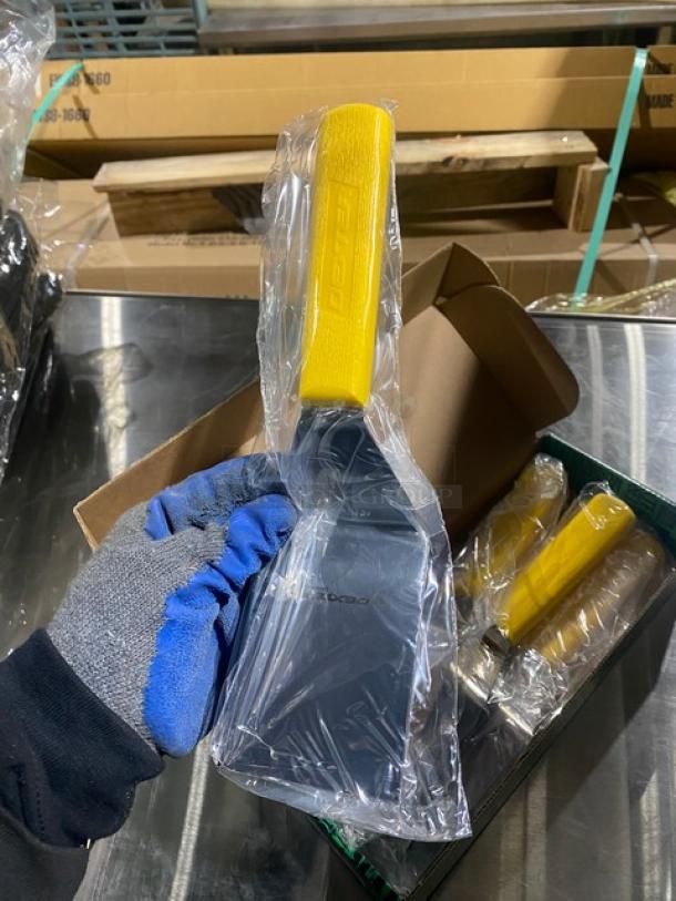 NEW! Dexter Russell Sani-Safe Series Commercial Stainless Steel 4"x3" Hamburger Turner! With Yellow Grip Handle! Model: S286-4! 6X Your Bid! - Image 4 of 10