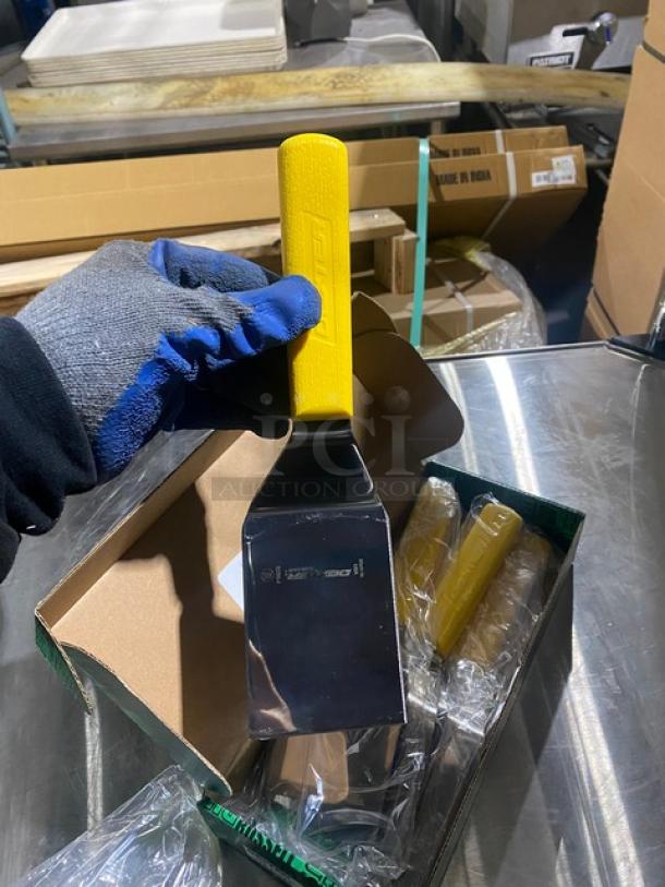 NEW! Dexter Russell Sani-Safe Series Commercial Stainless Steel 4"x3" Hamburger Turner! With Yellow Grip Handle! Model: S286-4! 6X Your Bid! - Image 5 of 10