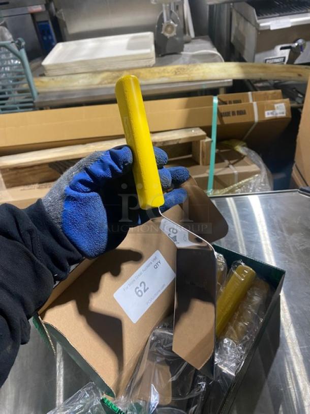 NEW! Dexter Russell Sani-Safe Series Commercial Stainless Steel 4"x3" Hamburger Turner! With Yellow Grip Handle! Model: S286-4! 6X Your Bid! - Image 6 of 10