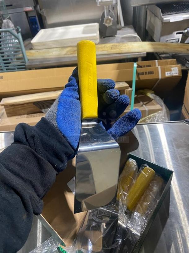 NEW! Dexter Russell Sani-Safe Series Commercial Stainless Steel 4"x3" Hamburger Turner! With Yellow Grip Handle! Model: S286-4! 6X Your Bid! - Image 7 of 10