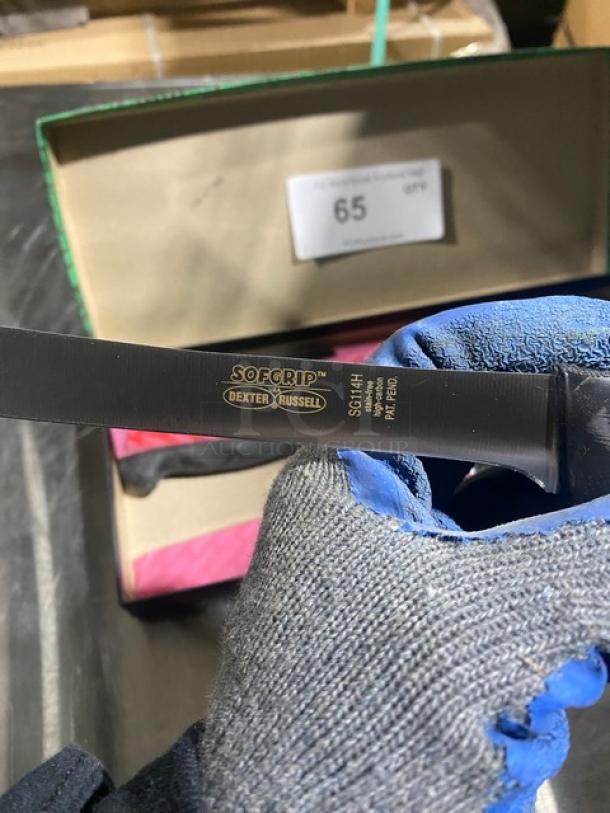 NEW! Dexter Russell SofGrip Series Commercial Stain-Free High Carbon Steel 7-1/2" Heading Knives! With Black Soft Grip Handle! Model: SG114H! 6X Your Bid! - Image 5 of 7