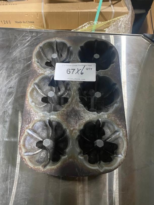 Commercial 6-Compartment Mini Bundt Cake Pans! 6X Your Bid! - Image 1 of 6