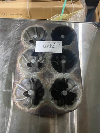 Commercial 6-Compartment Mini Bundt Cake Pans! 6X Your Bid!