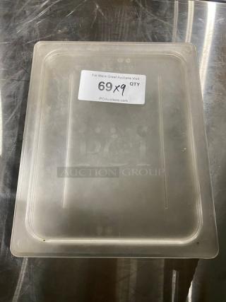 Cambro Commercial Clear Polycarbonate 1/2 Size Flat Covers! Model: 20CWC! 9X Your Bid!
