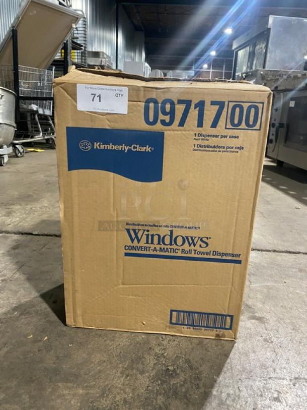 NEW! Kimberly-Clark Commercial Pearl White Windows Convert-A-Matic Roll Towel Dispenser! With Mounting Kit! Model: 0971700! - Image 1 of 8
