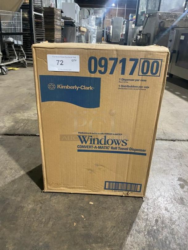 NEW! Kimberly-Clark Commercial Pearl White Windows Convert-A-Matic Roll Towel Dispenser! With Mounting Kit! Model: 0971700! - Image 1 of 9