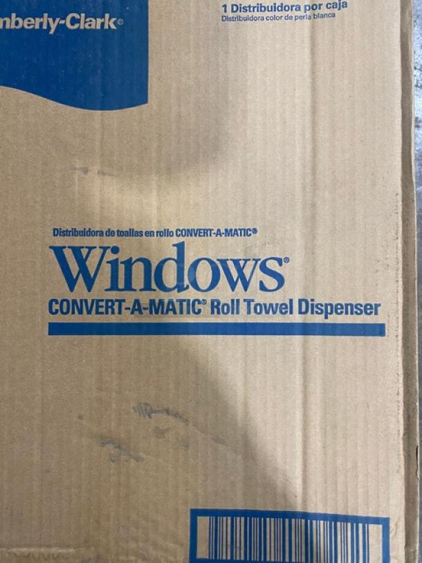 NEW! Kimberly-Clark Commercial Pearl White Windows Convert-A-Matic Roll Towel Dispenser! With Mounting Kit! Model: 0971700! - Image 9 of 9