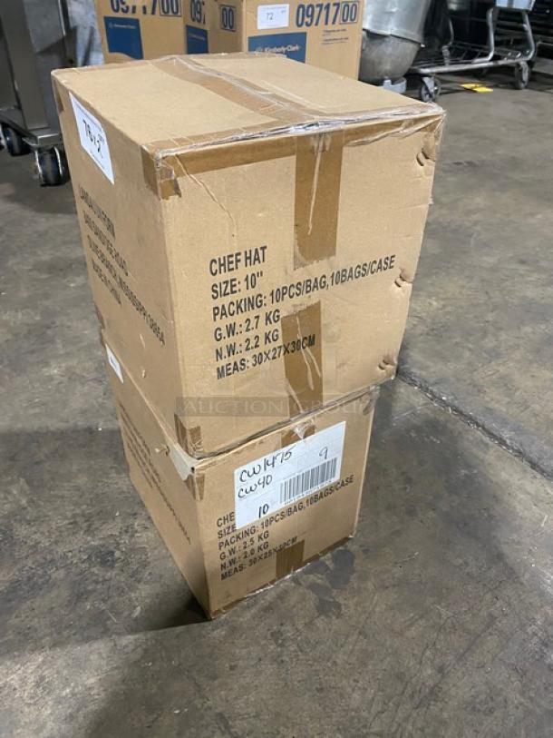 NEW! Landau Uniforms Commercial White Non-Woven 9" Chef Hats! Model: CW1475! 2X Your Bid! - Image 2 of 8