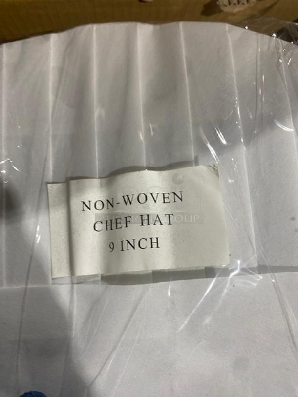 NEW! Landau Uniforms Commercial White Non-Woven 9" Chef Hats! Model: CW1475! 2X Your Bid! - Image 6 of 8