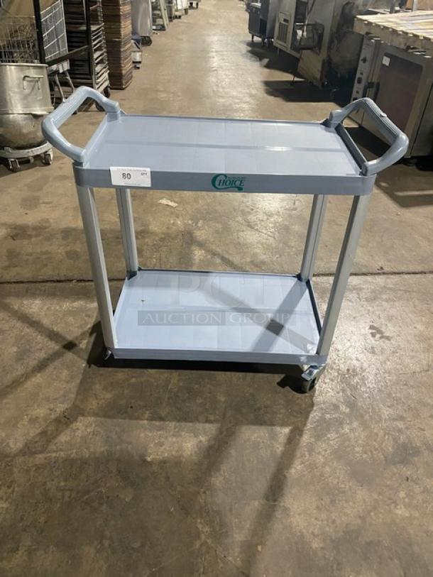 Choice Equipment Commercial Gray 2-Tier Utility/Bussing Pushcart! With Casters! - Image 1 of 9