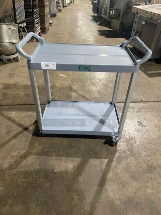 Choice Equipment Commercial Gray 2-Tier Utility/Bussing Pushcart! With Casters!