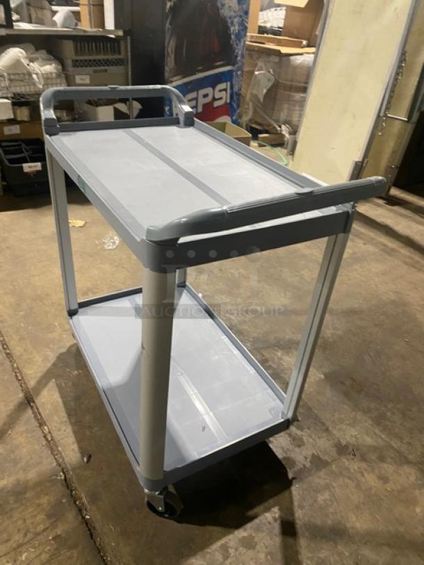 Choice Equipment Commercial Gray 2-Tier Utility/Bussing Pushcart! With Casters! - Image 4 of 9