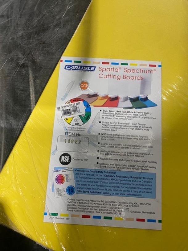 NEW! Carlisle Sparta Series Commercial Yellow Rectangular Cutting Board! - Image 4 of 4