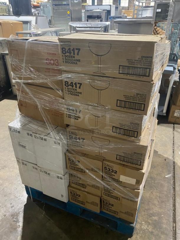 BRAND NEW! Mixed Pallet! Libbey Sportsware Collection Commercial Clear 16 Oz. Baseball Style Mixing Glasses! Model: 5332! With Libbey Sportsware Collection Commercial Clear 16 Oz. Golf Style Mixing Glasses! Model: 5330! With Libbey Grande Collection 17 Oz. Fiesta Margarita Glasses! Model: 8417! With Libbey Vina Collection Commercial Clear 8 Oz. Flute Glasses! Model: 7500! With Libbey Commercial Clear Heat-Treated 9 Oz. Hourglass Style Pilsner Glasses! Model: 1176! With Libbey DuraTuff Collection Commercial Clear 20 Oz. Stacking Mixing Glasses! Model: 15791! With Libbey Commercial Clear Heat Treated 14 Oz. Lemonade Glasses! Model: 603! & More! ALL NEW IN THE BOX! 40X Your Bid! - Image 4 of 11