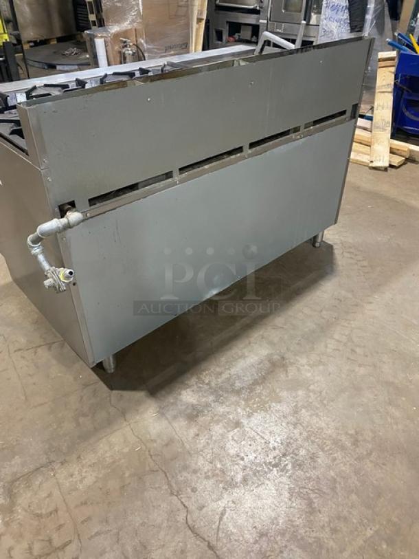 CookRite Commercial Stainless Steel Natural Gas Powered Split Top Flat Griddle & 6 Burner Range/Double Oven Combo! With Back Splash! With Wire Oven Racks! On Legs! - Image 3 of 12