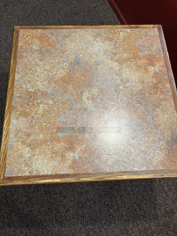 Square Tables, with Brown Patena - Image 1 of 3