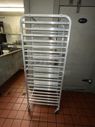 Metal Commercial Pan Transport Rack on Commercial Casters.