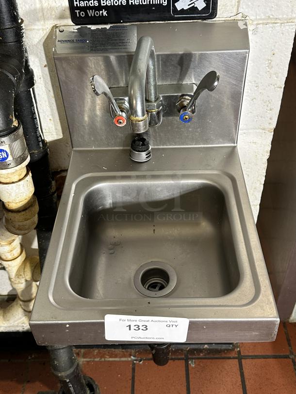 Advance Tabco 7-PS-22 Space Saving Hand Sink with Deck Mount Faucet - 12" x 16" - Image 1 of 3
